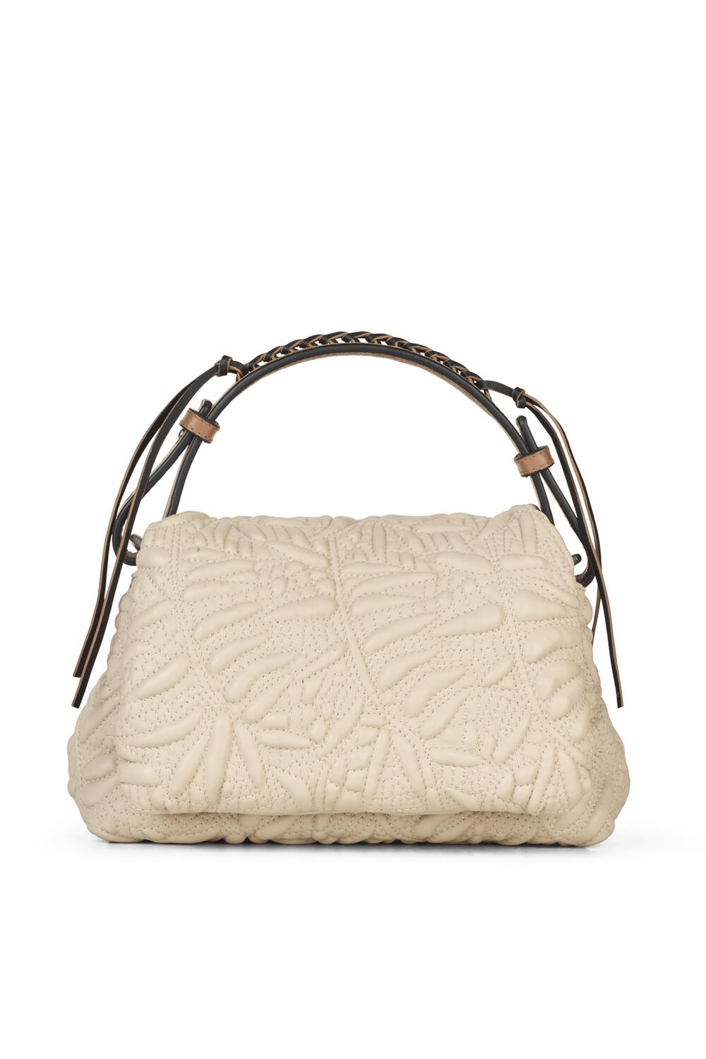 Roluke lædertaske - beige